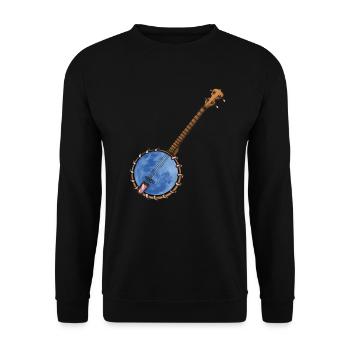 Banjo Shirts For Men Bluegrass Appalachia Folk - Unisex Sweatshirt - black - Front - Alina (178cm) & Michal (187cm)