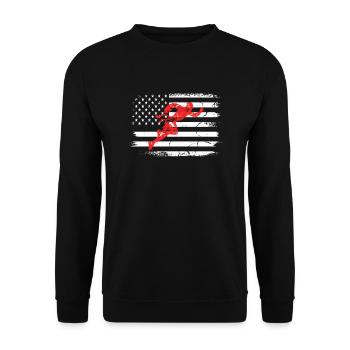 Flag Fooball US Flagge - Unisex Sweatshirt - black - Front - Alina (178cm) & Michal (187cm)