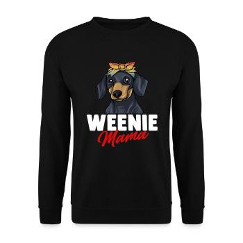 Dachshund Geschenk Dixie Wiener Doxie Dackel - Unisex Pullover - Schwarz - Vorne - Alina (178cm) & Michal (187cm)
