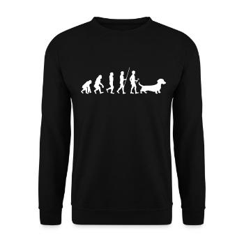 Dachshund Geschenk Dixie Wiener Doxie Dackel - Unisex Pullover - Schwarz - Vorne - Alina (178cm) & Michal (187cm)