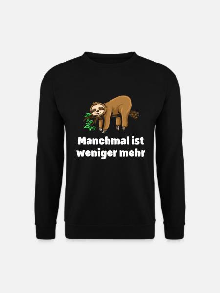 Faultier Tshirt Damen Herren Faul Müde Bürohumor - Unisex Pullover - Schwarz
