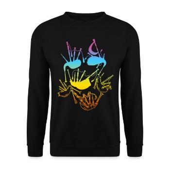 Bagpipes Bagpipe Musician Bagpiper - Unisex Pullover - Schwarz - Vorne - Alina (178cm) & Michal (187cm)