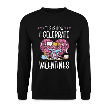 Valentines Day Celebration for Moms Workers - Unisex Sweatshirt - black - Front - Alina (178cm) & Michal (187cm)