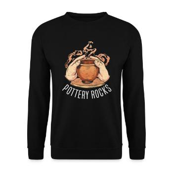 Poterie Argile Cours de poterie Poterie Getöpfert - Sweat-shirt Unisexe - noir - Devant - Alina (178cm) & Michal (187cm)