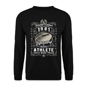 Vintage 1981 Football Cadeau d’anniversaire Hobby - Sweat-shirt Unisexe - noir - Devant - Alina (178cm) & Michal (187cm)