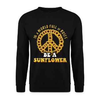 Hippie Peace Groovy Flowerpower Boho Woodstock - Sweat-shirt Unisexe - noir - Devant - Alina (178cm) & Michal (187cm)