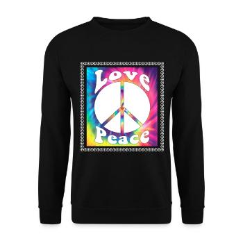 Hippie Tshirt Peace Movement Woodstock Boho Groove - Unisex Sweatshirt - black - Front - Alina (178cm) & Michal (187cm)