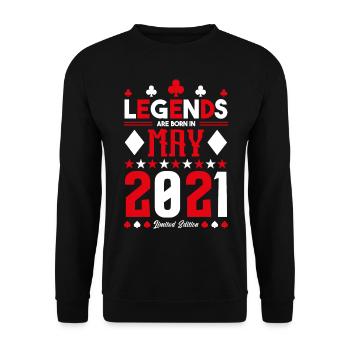 cadeau d'anniversaire Mai 2021. jeux de carte .May - Sweat-shirt Unisexe - noir - Devant - Alina (178cm) & Michal (187cm)