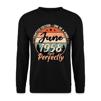 Juin 1958 anniversaire 1958 légendes Juin - Sweat-shirt Unisexe - noir - Devant - Alina (178cm) & Michal (187cm)
