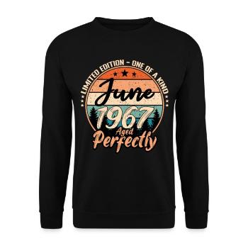 Juin 1967 anniversaire 1967 légendes Juin - Sweat-shirt Unisexe - noir - Devant - Alina (178cm) & Michal (187cm)