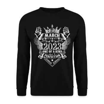 March 2023 anniversary March 2023 March - Unisex Sweatshirt - black - Front - Alina (178cm) & Michal (187cm)
