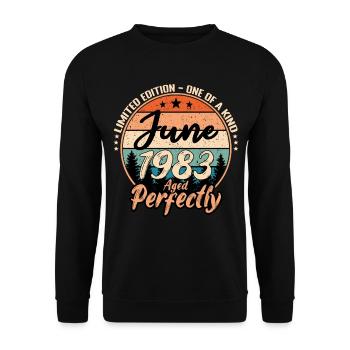 Juin 1983 anniversaire 1983 légendes Juin - Sweat-shirt Unisexe - noir - Devant - Alina (178cm) & Michal (187cm)