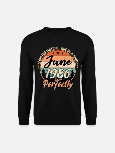 Juni 1986 Jubiläum 1986 Legenden Juni - Unisex Pullover - Schwarz