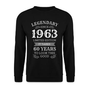 Legende seit 1963 - Unisex Pullover - Schwarz - Vorne - Alina (178cm) & Michal (187cm)