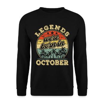 Anniversaire d’octobre né dans la légende d’octobre - Sweat-shirt Unisexe - noir - Devant - Alina (178cm) & Michal (187cm)