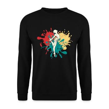 Tanzen Tänzerin Silhouette - Unisex Pullover - Schwarz - Vorne - Alina (178cm) & Michal (187cm)