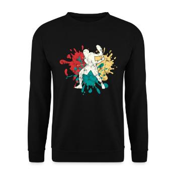Tennis Silhouette - Unisex Sweatshirt - black - Front - Alina (178cm) & Michal (187cm)