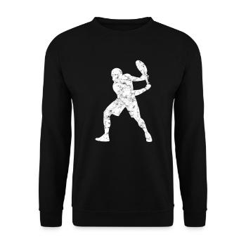 Tennis Silhouette - Sweat-shirt Unisexe - noir - Devant - Alina (178cm) & Michal (187cm)