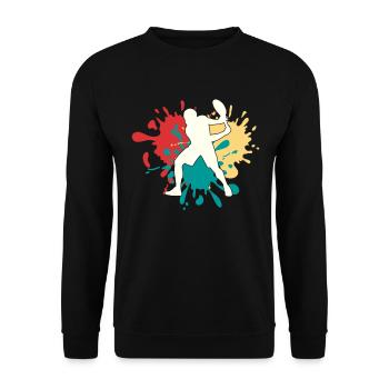 Tennis Silhouette - Unisex Sweatshirt - black - Front - Alina (178cm) & Michal (187cm)