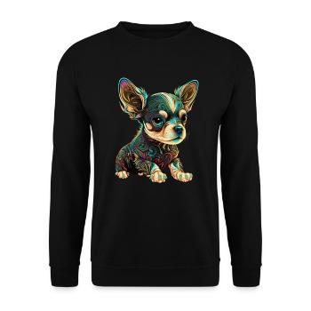 Dog Cartoon Chihuahua Design pour les amoureux des chiens - Sweat-shirt Unisexe - noir - Devant - Alina (178cm) & Michal (187cm)