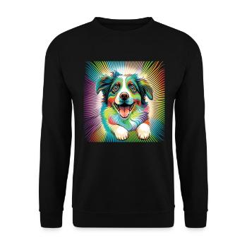 Dogs Australian Shepherd dog lovers Aussie - Unisex Sweatshirt - black - Front - Alina (178cm) & Michal (187cm)