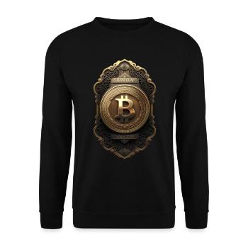 Bitcoin Design for BTC Fans - Unisex Sweatshirt - black - Front - Alina (178cm) & Michal (187cm)