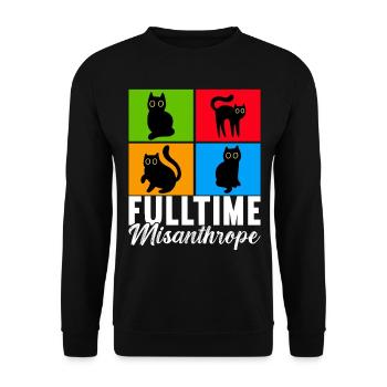 Cats Misanthrope Sarcasm - Unisex Sweatshirt - black - Front - Alina (178cm) & Michal (187cm)