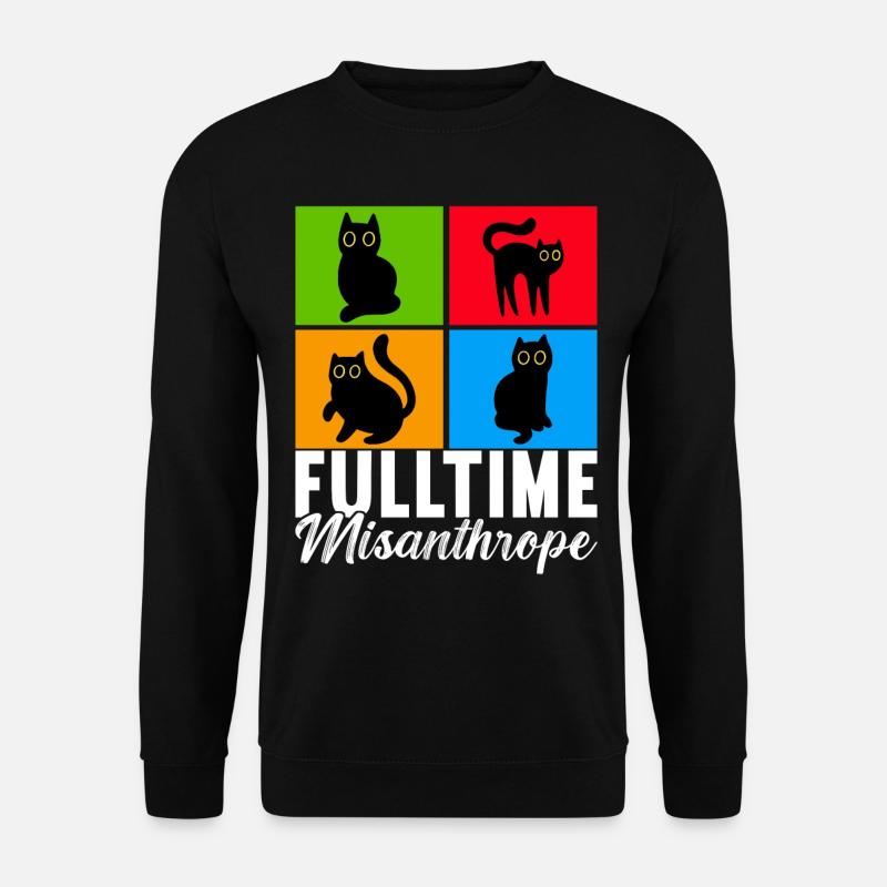 Katzen Misanthrop Sarkasmus - Unisex Pullover - Schwarz