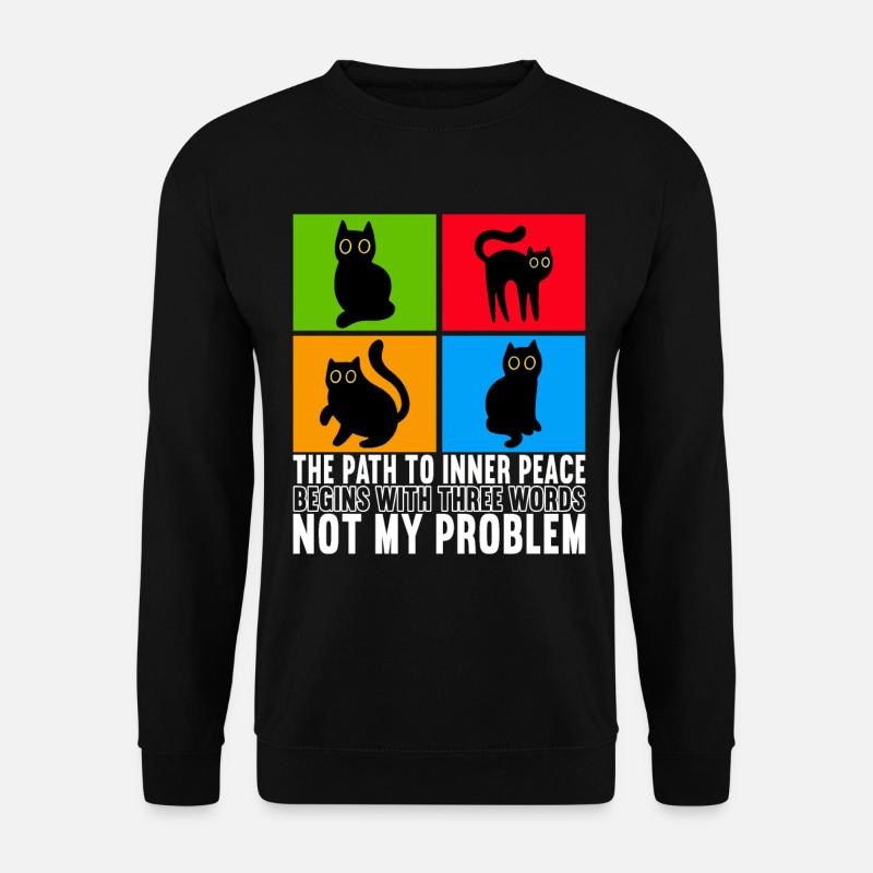 Katzen Misanthrop Sarkasmus - Unisex Pullover - Schwarz