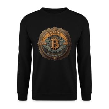Bitcoin Design for BTC Fans - Unisex Sweatshirt - black - Front - Alina (178cm) & Michal (187cm)