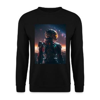Shepard of the Galaxy Space Astronaut Galaxy - Unisex Pullover - Schwarz - Vorne - Alina (178cm) & Michal (187cm)