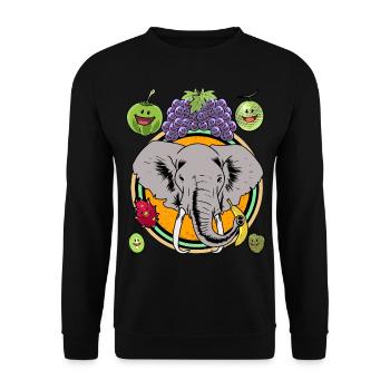 Elephant Summer Fruit Fruits Vitamins Healthy Child - Unisex Sweatshirt - black - Front - Alina (178cm) & Michal (187cm)