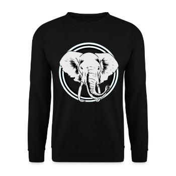 Eléphant Afrique Eléphants Faune Zoo Pachydermes - Sweat-shirt Unisexe - noir - Devant - Alina (178cm) & Michal (187cm)