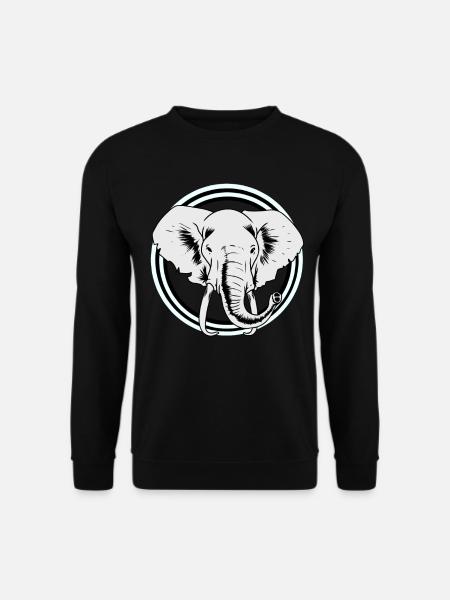 Elefant Afrika Elefanten Wildtiere Zoo Dickhäuter - Unisex Pullover - Schwarz