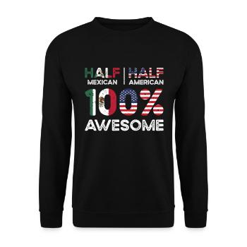 Born Mexican Mexico American USA Citizenship - Unisex Sweatshirt - black - Front - Alina (178cm) & Michal (187cm)