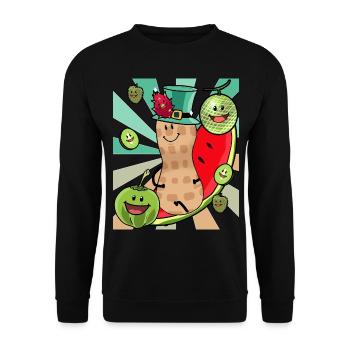 fruits juteux fruit plaisir arachide vitamines noix - Sweat-shirt Unisexe - noir - Devant - Alina (178cm) & Michal (187cm)