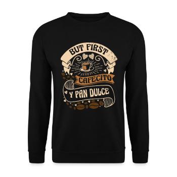 Mais d’abord Cafecito y Pan dulce Cinco de Mayo - Sweat-shirt Unisexe - noir - Devant - Alina (178cm) & Michal (187cm)