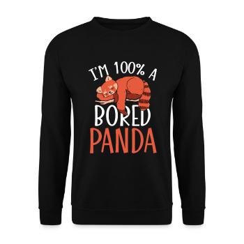 Roter Panda Gelangweilt Niedliches Tier Faulenzer - Unisex Pullover - Schwarz - Vorne - Alina (178cm) & Michal (187cm)