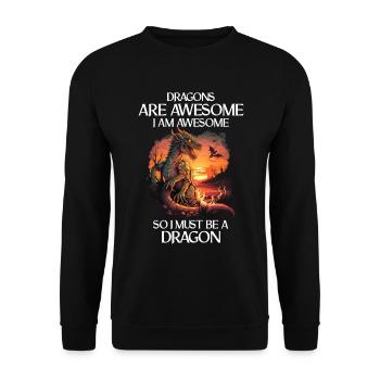 Fabelwesen Drachen Geschenk Männer Drache Für Eine - Unisex Pullover - Schwarz - Vorne - Alina (178cm) & Michal (187cm)