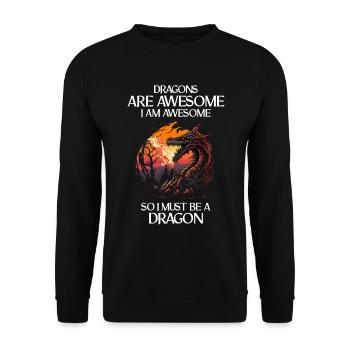 Fabelwesen Drachen Geschenk Männer Drache Für Eine - Unisex Pullover - Schwarz - Vorne - Alina (178cm) & Michal (187cm)