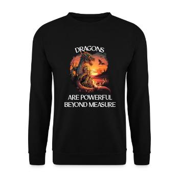 Fabelwesen Drachen Geschenk Männer Drache Für Eine - Unisex Pullover - Schwarz - Vorne - Alina (178cm) & Michal (187cm)