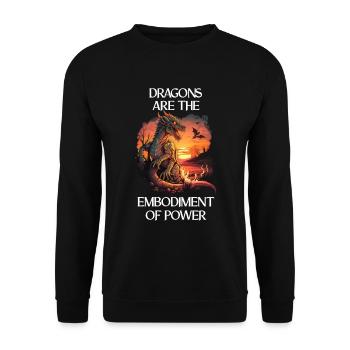 Créatures mythiques Dragon Cadeau Hommes Dragon pour un - Sweat-shirt Unisexe - noir - Devant - Alina (178cm) & Michal (187cm)