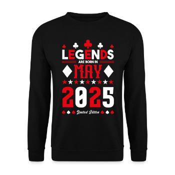 cadeau d'anniversaire Mai 2025. jeux de carte .May - Sweat-shirt Unisexe - noir - Devant - Alina (178cm) & Michal (187cm)