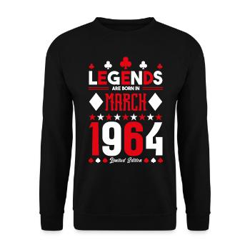 cadeau d'anniversaire Mars 1964. jeux de carte . - Sweat-shirt Unisexe - noir - Devant - Alina (178cm) & Michal (187cm)