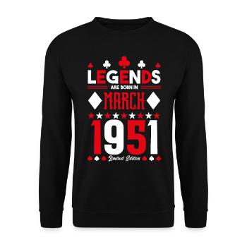 cadeau d'anniversaire Mars 1951. jeux de carte . - Sweat-shirt Unisexe - noir - Devant - Alina (178cm) & Michal (187cm)