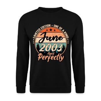 Juin 2003 anniversaire 2003 légendes Juin - Sweat-shirt Unisexe - noir - Devant - Alina (178cm) & Michal (187cm)