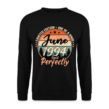 Juni 1994 Jubiläum 1994 Legenden Juni - Unisex Pullover - Schwarz - Vorne - Alina (178cm) & Michal (187cm)