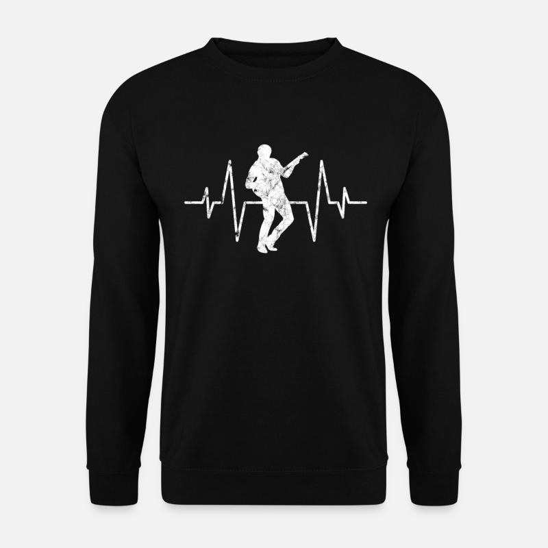 Gitarre Gitarrist Herzschlag - Unisex Pullover - Schwarz