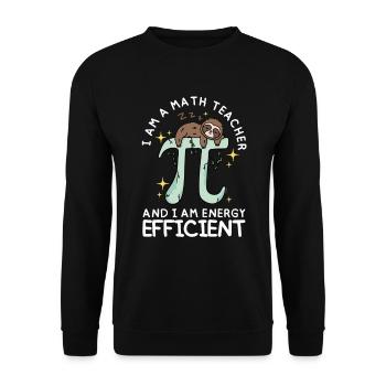 Humor - Math teacher and energy efficient - Unisex Sweatshirt - black - Front - Alina (178cm) & Michal (187cm)