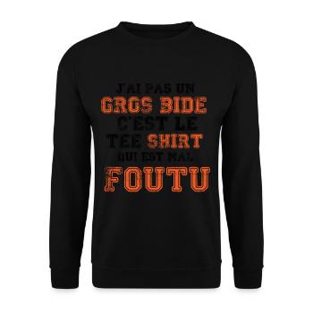 J'ai pas un gros bide - Sweat-shirt Unisexe - noir - Devant - Alina (178cm) & Michal (187cm)